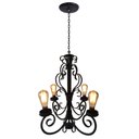 Ver imagem 4 de Lustre Rústico em Ferro Estilo Vintage para Iluminação de Sala de Estar - Preto