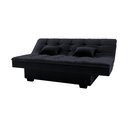 Ver imagem 3 de Sofá Cama Esmeralda Veludo Preto E451 - Matrix