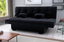 Ver imagem 1 de Sofá Cama Esmeralda Veludo Preto E451 - Matrix