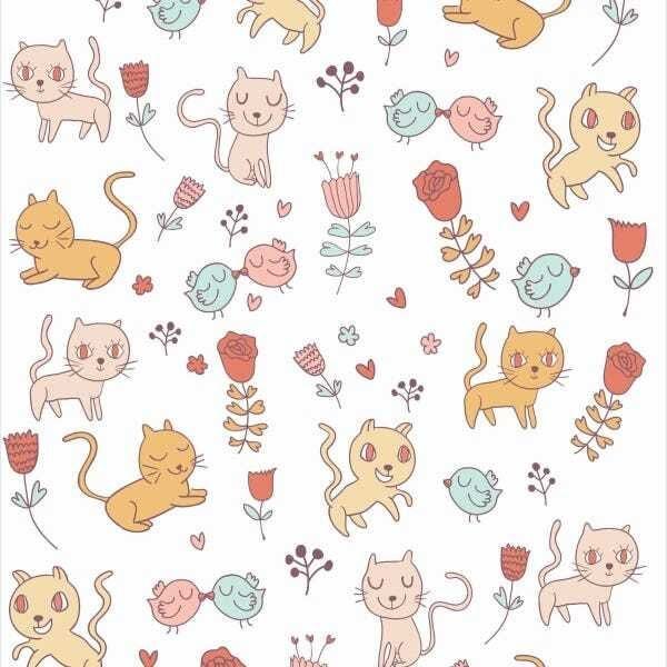 Papel De Parede Adesivo Lavável Animais Felizes 12m - 1