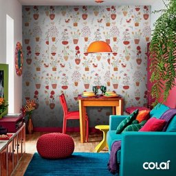 Papel De Parede Adesivo Lavável Flores Nos Jarros 12m - 5