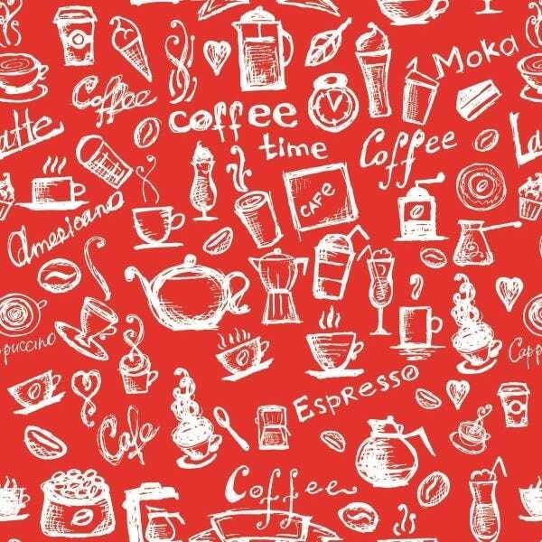 Papel De Parede Adesivo Lavável Café Vermelho 15m - 1