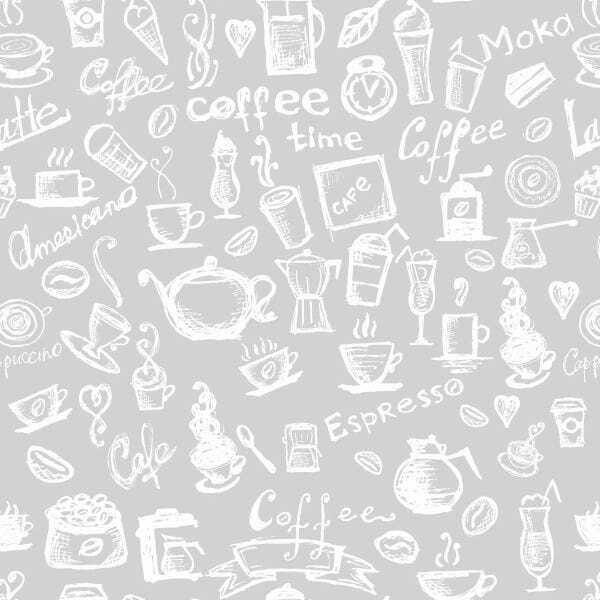 Papel De Parede Adesivo Lavável Café Cinza E Branco 15m - 1
