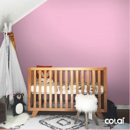 Papel De Parede Lavável Rosa Bebê Liso 15m - 6