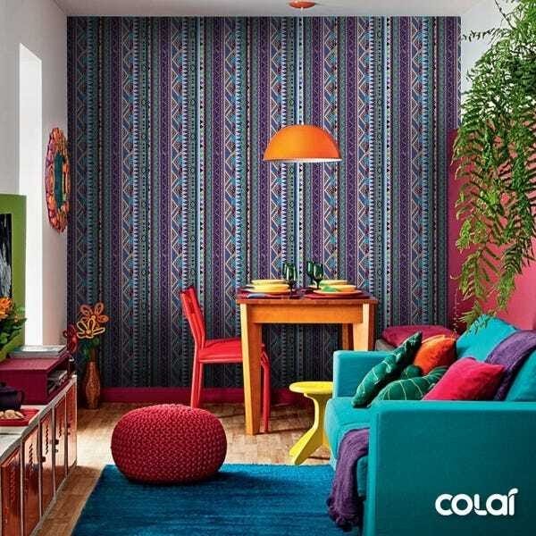 Papel De Parede Adesivo Lavável Hippie 18m - 5