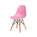 Ver imagem 2 de Kit 2 Cadeiras Charles Eames Eiffel Rosa Base Madeira Sala Cozinha Jantar - Bering