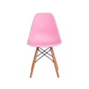 Ver imagem 3 de Kit 2 Cadeiras Charles Eames Eiffel Rosa Base Madeira Sala Cozinha Jantar - Bering