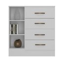 Ver imagem 2 de Cômoda Toledo 4 Gavetas 1 Porta MDP Branco Quarto Sapateira Mobiliart