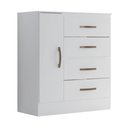 Ver imagem 4 de Cômoda Toledo 4 Gavetas 1 Porta MDP Branco Quarto Sapateira Mobiliart