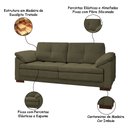 Ver imagem 3 de Sofá Decorativo Sala de Estar Marselha Fixo 2 Lugares 175cm Couro Fendi - Mozzelar