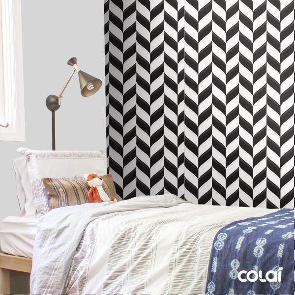 Papel De Parede Lavável Arabesco Preto E Branco 3m - 3
