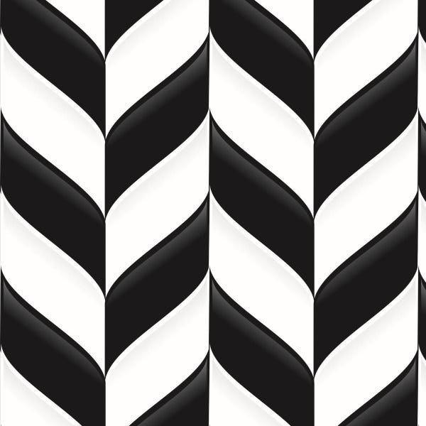 Papel De Parede Lavável Arabesco Preto E Branco 3m - 1