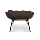 Ver imagem 3 de Puff Costela Suede Marrom Base Metálica Pallazio