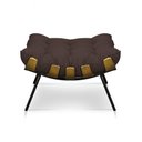 Ver imagem 2 de Puff Costela Suede Marrom Base Metálica Pallazio