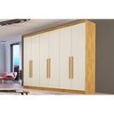 Ver imagem 1 de Guarda Roupa Casal 6 Portas e 4 Gavetas Oslo Peroba/off White - Europa