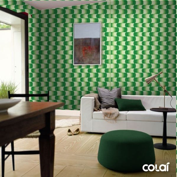 Papel De Parede Adesivo Lavável Abstrato Sinuoso Verde 9m - 4