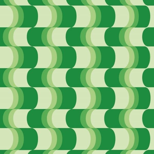 Papel De Parede Adesivo Lavável Abstrato Sinuoso Verde 9m - 1