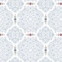 Ver imagem 1 de Papel De Parede Adesivo Lavável Abstrato Azul E Flores 3m