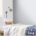 Ver imagem 5 de Papel De Parede Adesivo Lavável Abstrato Azul E Flores 3m