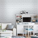 Ver imagem 2 de Papel De Parede Adesivo Lavável Abstrato Azul E Flores 3m
