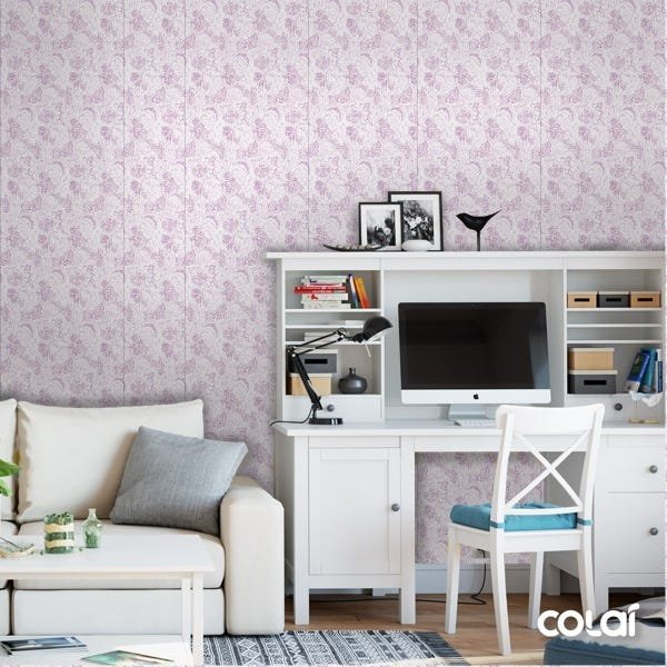 Papel De Parede Adesivo Lavável Abstrato Violeta 3m - 2