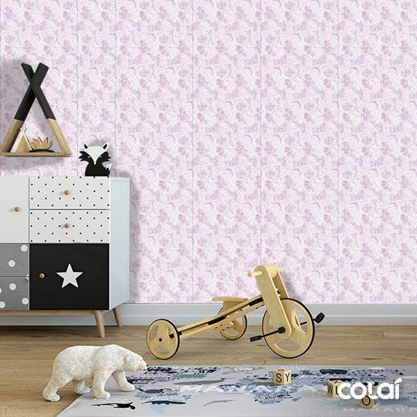 Papel De Parede Adesivo Lavável Abstrato Violeta 3m - 3
