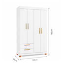 Ver imagem 4 de Guarda-Roupa 4 Portas e 2 Gavetas Smart Branco