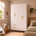 Ver imagem 2 de Guarda-Roupa 4 Portas e 2 Gavetas Smart Branco