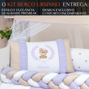 Ver imagem 3 de Kit Berço Trança Ursinho Marinho Menino 11 Peças com Saia:lilas