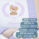 Ver imagem 4 de Kit Berço Trança Ursinho Marinho Menino 11 Peças com Saia:lilas