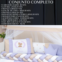 Ver imagem 7 de Kit Berço Trança Ursinho Marinho Menino 11 Peças com Saia:lilas