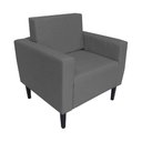 Ver imagem 2 de Poltrona Estofada Para Sala de Espera Leticia Slim Suede Cinza - LM DECOR
