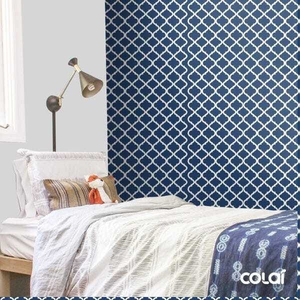 Papel De Parede Adesivo Lavável Abstrato Azul Petróleo 9m - 5