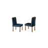 Conjunto Sala de Jantar 6 Lugares Mesa Slim Madeira Maciça e Cadeiras em Veludo Azul - 4