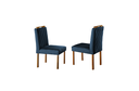 Ver imagem 4 de Conjunto Sala de Jantar 6 Lugares Mesa Slim Madeira Maciça e Cadeiras em Veludo Azul