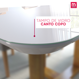 Conjunto Sala de Jantar 6 Lugares Mesa Slim Madeira Maciça e Cadeiras em Veludo Azul - 8