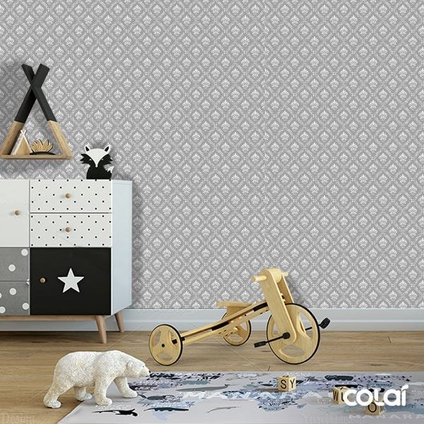 Papel De Parede Adesivo Lavável Abstrato Cinza Escuro 9m - 3