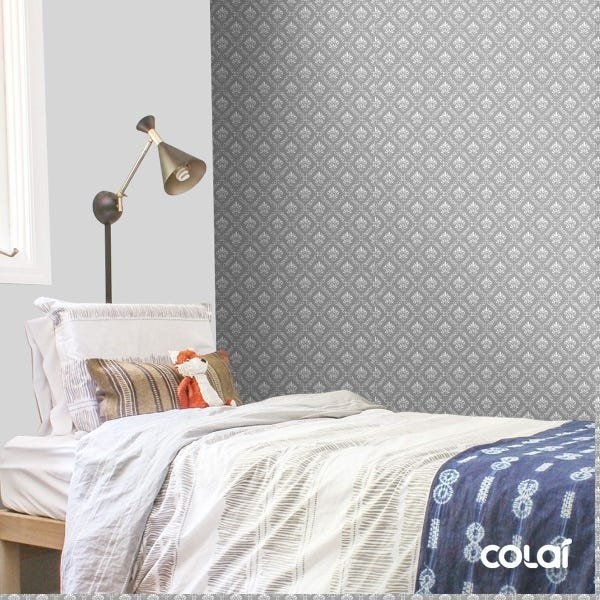 Papel De Parede Adesivo Lavável Abstrato Cinza Escuro 9m - 5