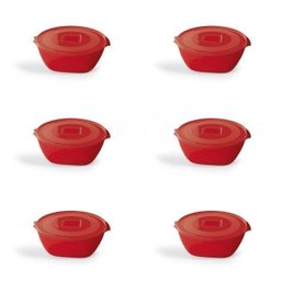 Jogo de Potes de Plástico com Tampa 6 Peças 0,8L Color UZ - 1 Jogo de Potes de Plástico com Tampa 6 Peças 0,8L Color UZ - 1