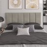 Painel P/ Cabeceira Cama Box Riscadinha Casal 1,40 Estofada Suede Bege - 1