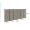 Painel P/ Cabeceira Cama Box Riscadinha Casal 1,40 Estofada Suede Bege - 3