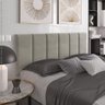 Painel P/ Cabeceira Cama Box Riscadinha Casal 1,40 Estofada Suede Bege - 2