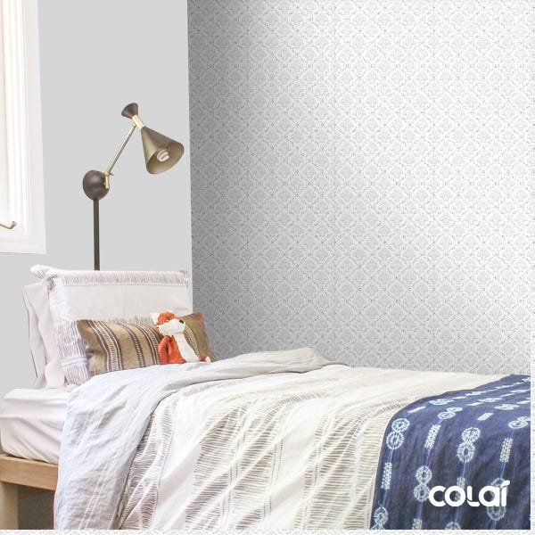 Papel De Parede Lavável Abstrato Cinza E Branco 18m - 5