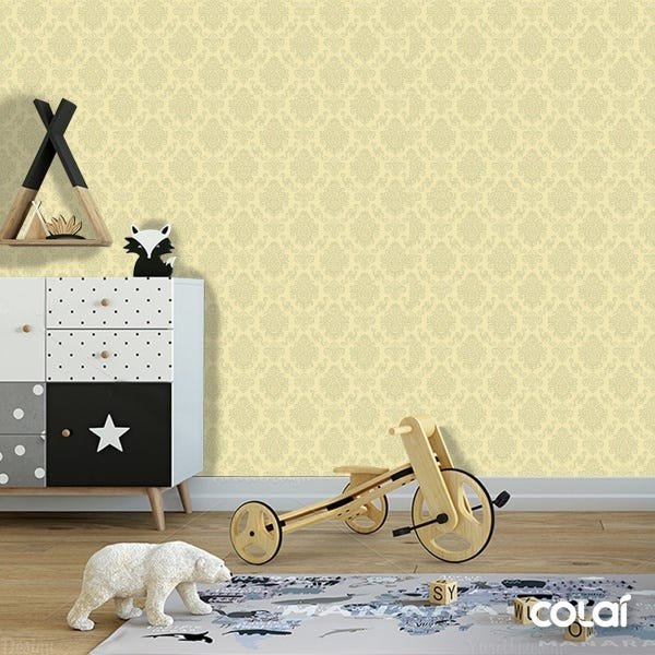 Papel De Parede Lavável Abstrato Amarelo Canário 15m - 3