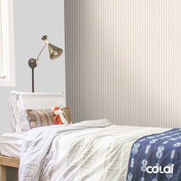 Papel De Parede Adesivo Lavável Listrado Bege E Branco 3m - 3