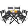 Mesa Quadrada Dobrável 80x72cm Preta + 4 Cadeiras Dobráveis - 3