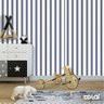 Papel De Parede Lavável Listrado Naval E Branco 6m - 6