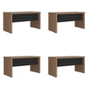 Ver imagem 2 de Conjunto Mesa Escritório Tamburato 135,6cm para 4 Pessoas Marrom/Nogal/Preto Artany