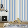 Papel De Parede Adesivo Lavável Listrado Cinza E Azul 6m - 6