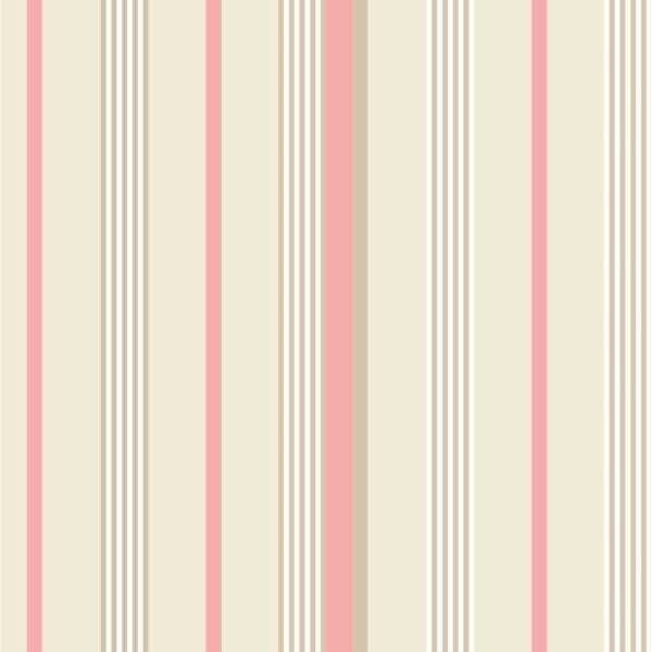Papel De Parede Lavável Listrado Rosa E Amarelo 6m - 1